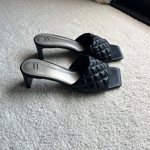 Black Worthington Open-toed Heels - Size 9 - Picture 4 of 8